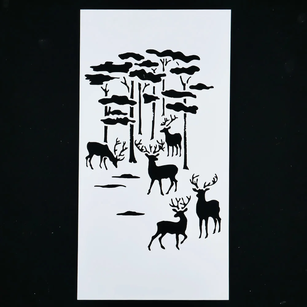 

Reusable Stencil Airbrush Painting Art Christmas Deer Tree Shape DIY Home Decor Scrap booking Album Crafts Gift free shipping