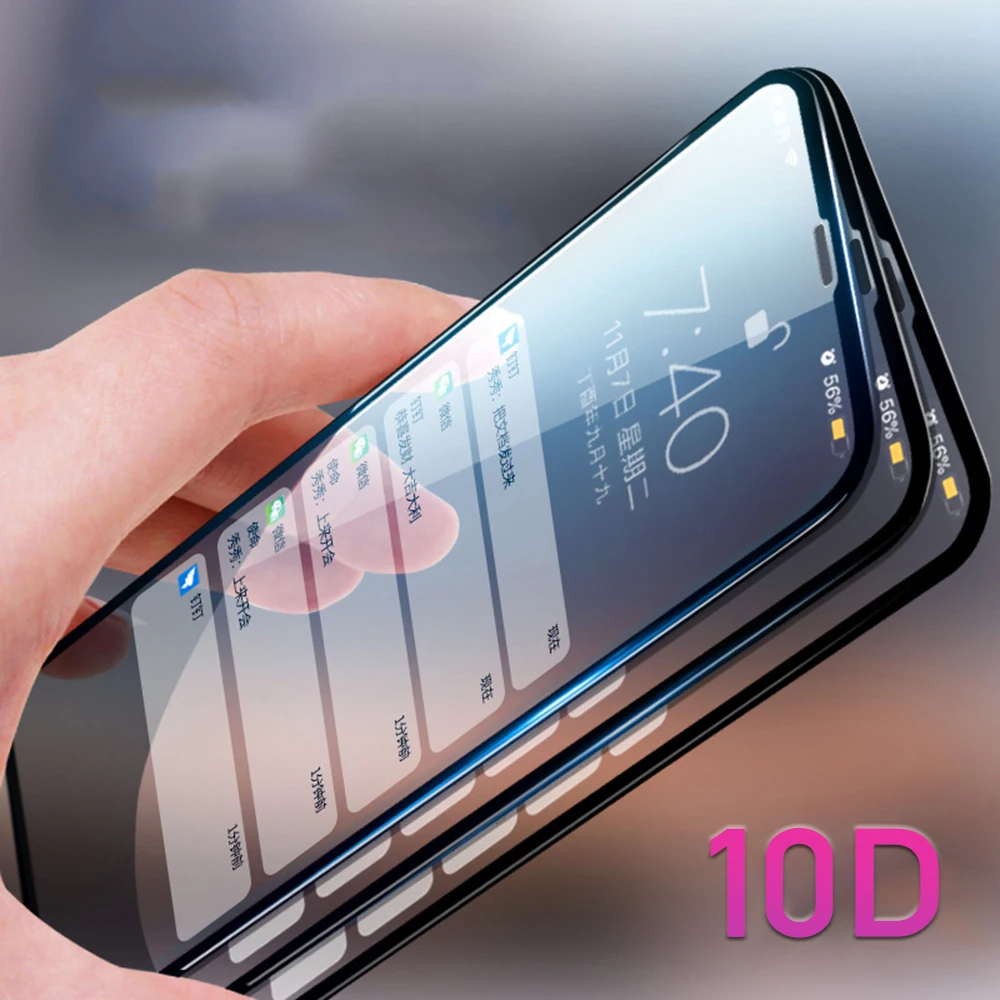 Защитное стекло OTAO 10D для iPhone 8 7 6 6S Plus X XS MAX полное покрытие защита экрана