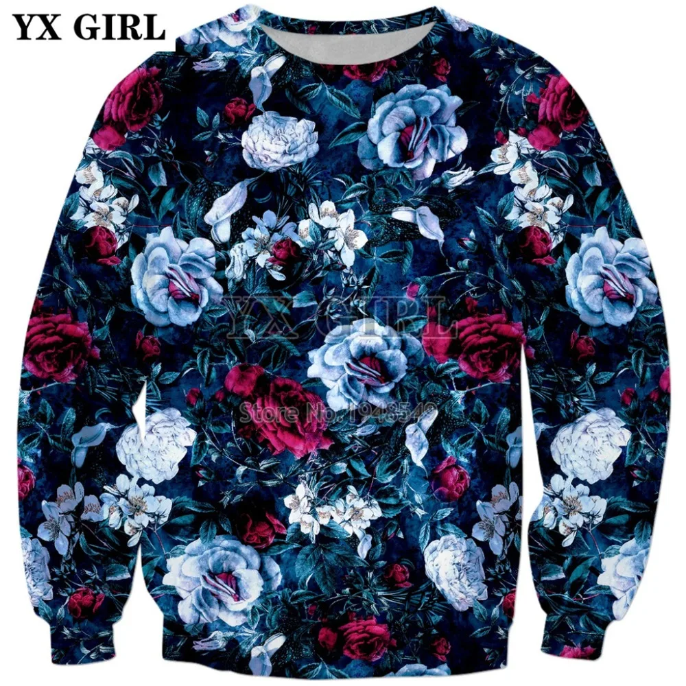 2018 New Fashion Mens Sweatshirt flowers Night Garden Blue Print 3D Hoodie Men Women Hipster Sweatshirt 2018 New Fashion Mens Sweatshirt flowers Night Garden Blue Print 3D Hoodie Men Women Hipster Sweatshirt