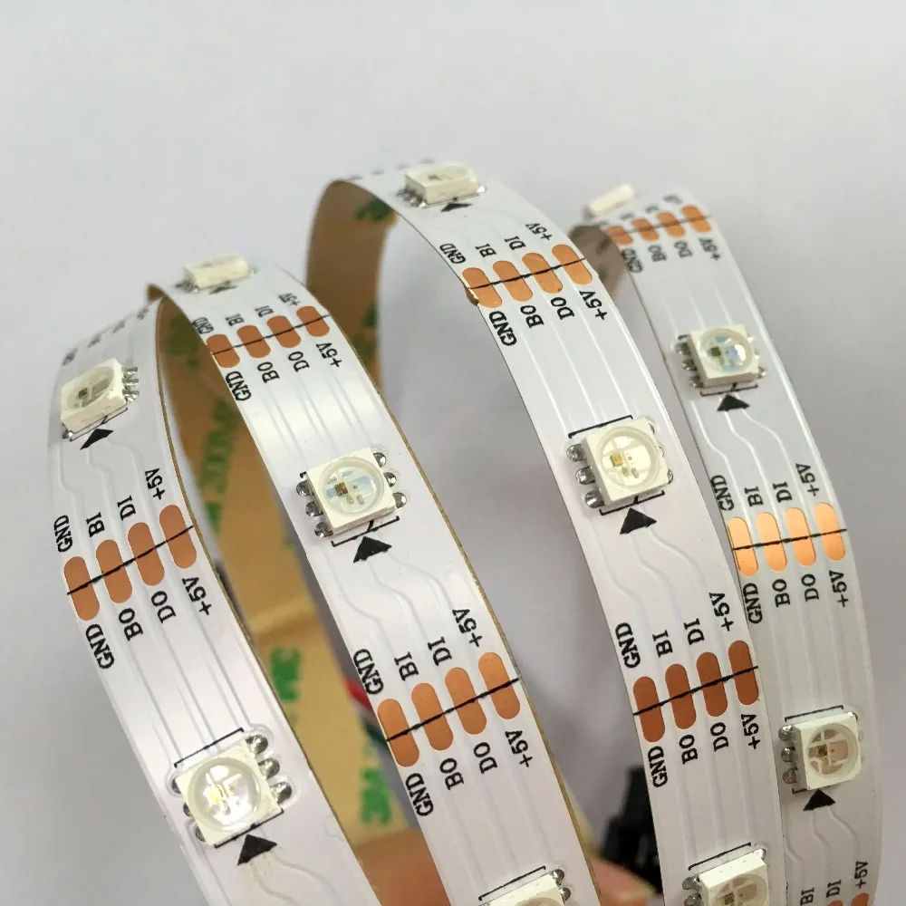 Адресуемые 5 м 30 светодиодов/м DC5V WS2813 (двухсигнальные провода) RGB светодиодная