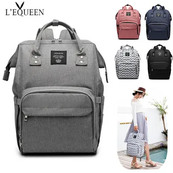 

LEQUEEN Mummy Maternity Diaper Bag Backpack Pure Color Men's Mummy Baby Nappy Bag Large Capacity Waterproof Business Travel Bag