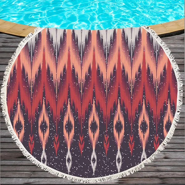 Пляжное полотенце с изображением цветов мандалы, индийский Лотос, круглое пляжное полотенце, коврик для йоги, гобелен с кисточками, богемное одеяло, скатерть, Toalla, Плайя, 150 см - Цвет: 6