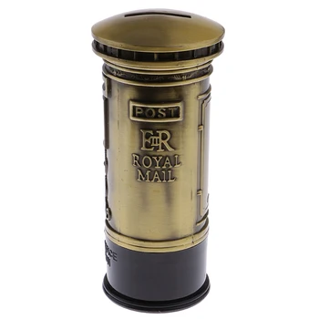 

Retro Bronze Britain London Street Mailbox Piggy Bank Postbox Money Box 15cm Height
