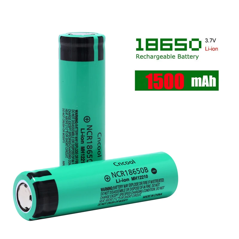 

Cncool 3.7V NCR 18650B 1500mAh Rechargeable Batteries For 18650 Battery/Power Bank/Portable Charger/Light