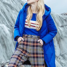 BOSIDENG женский пуховик длинный спортивный модный ветрозащитный утепленный пуховик с капюшоном одноцветная парка B80142002