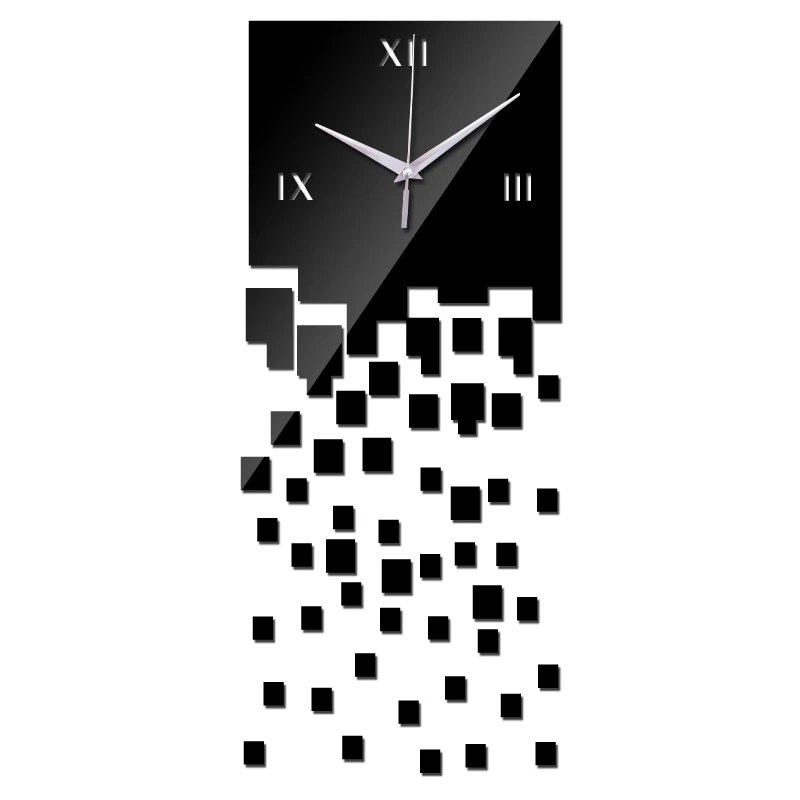

2019 new wall clock home decoration living room quartz Watch modern design luxury acrylic mirror 3d stickers