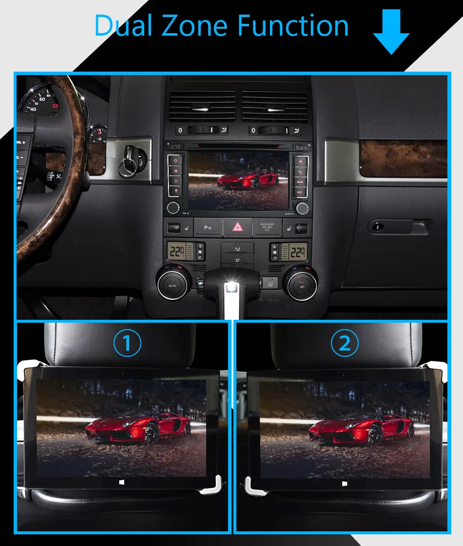 Top Eunavi 2 Din Android 9 Car DVD Player GPS Navi For VW/Volkswagen/Touareg/Transporter T5 With Canbus Wifi Stereo Radio FM DSP RDS 19