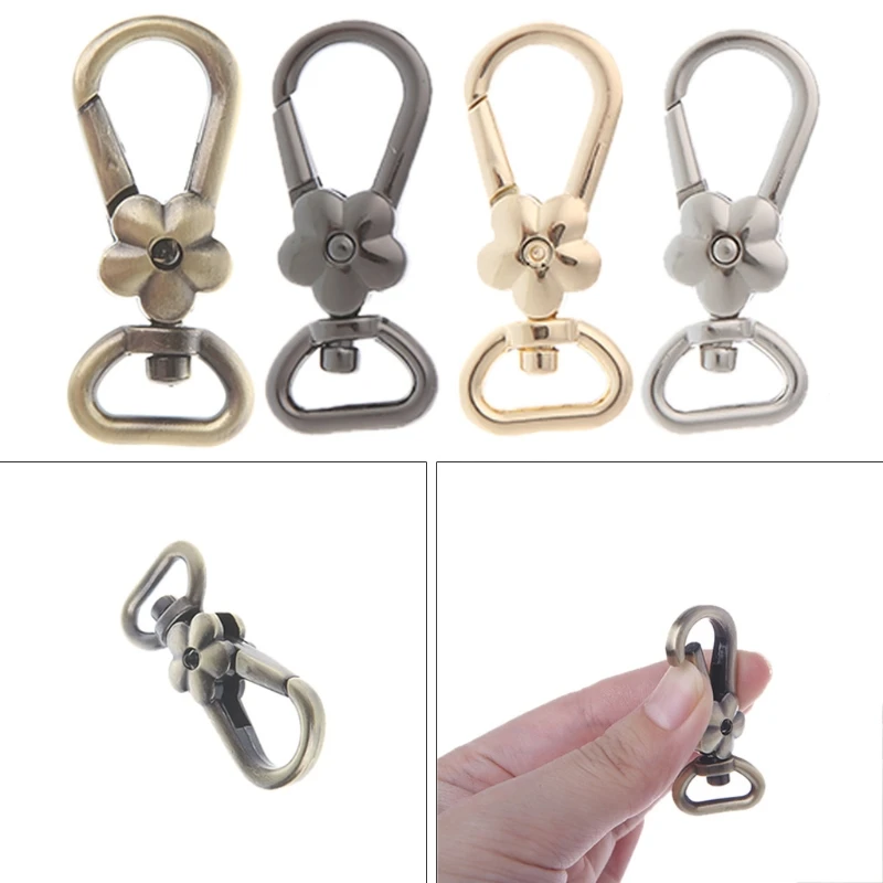 

THINKTHENDO Flower Lobster Clasps Swivel Trigger Clips Snap Hooks Bag Key Rings Keychains Bag Parts Bag Accessories