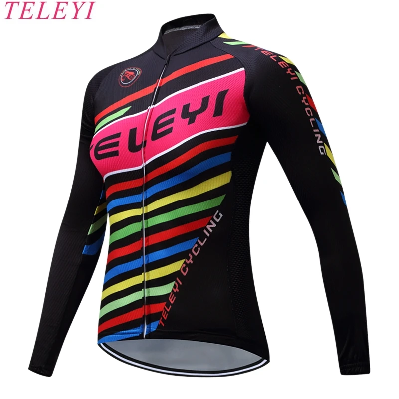 teleyi Flower Polyester Bike Cycling Jerseys Roupa Ciclismo Women