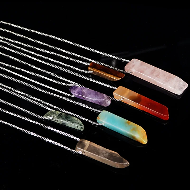 

Natural stone Crystal Tiger eye Irregular Pendants Quartz Pendant for Necklace women Chain Healing Sweater chain Jewelry 2019