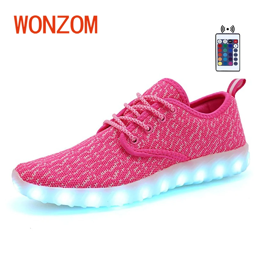

WONZOM New Superstar Colorful Shoes Fashion Casual Adult 7 Color USB Charge Flashing Led Shoes High Quality Zapatos All Season