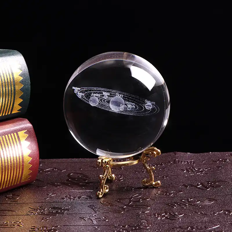 Solar System Crystal Ball 3d Laser Engraved Sun System Cosmic Model With Various Celestial Bodies Home Decor Decorative Ball