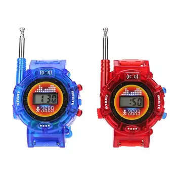

2pcs/Pair Kids Watch Intercom Toys Watch Walkie-Talkie Toy Children Interaction Interphone Toy Electronic Toy Button Batteries