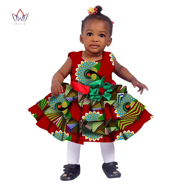 Baby Mädchen Afrikanisches Kleid Spaghettiträger - Boho Sommerkleid Mit 3D Druck