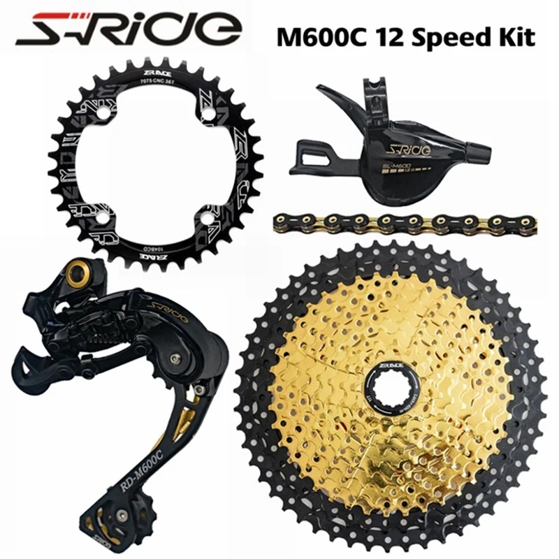 

S-RIDE RM600C 12 Speed Derailluer Kit Shifter+Rear Derailleurs+50T 52T ZRACE Cassette/Chainring+SUMC S12 Chain Groupset, Eagle 1