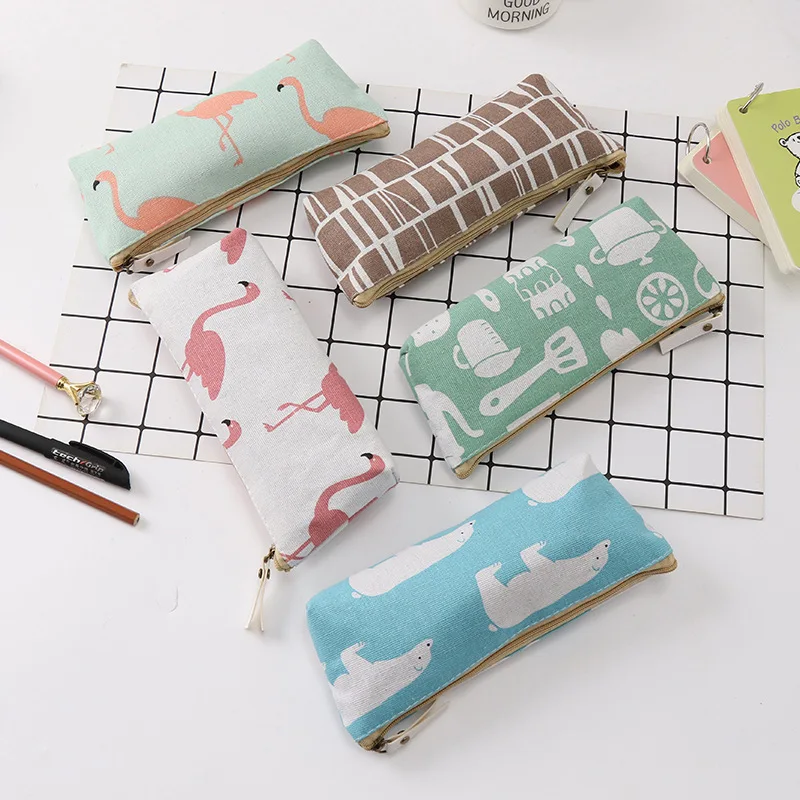 Пенал для карандашей в виде фламинго с животными papelaria Kawaii материал escolar school suppli