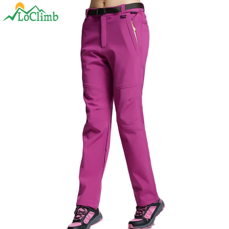 LoClimb S 6XL женские зимние Походные штаны водонепроницаемые ветрозащитные флисовые