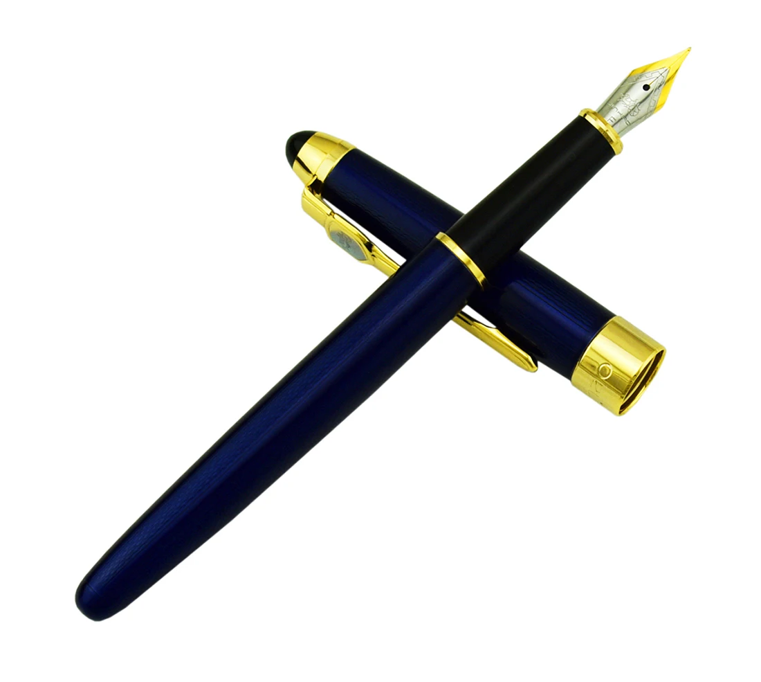 Clássico de Metal Azul em Relevo Caneta de Tinta para Pós-graduação Jinhao Nobre Belas Nib Fountain Pen Gold Trim 0.5 Milímetros - Negócio Escritório 165 18kgp 4 Jinhao 165 Clássico de Metal Nobre Azul