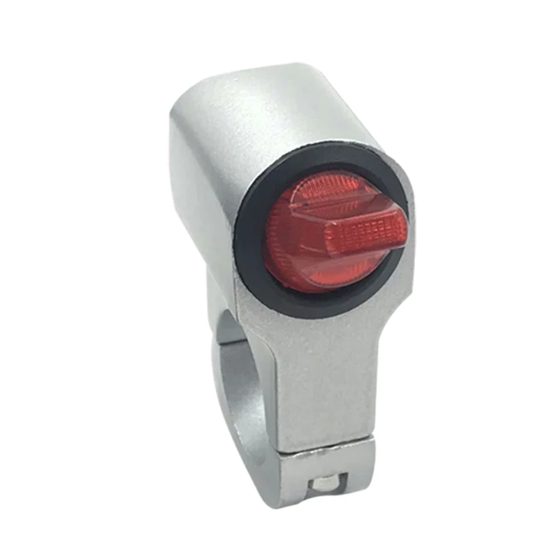 7/" 22 мм нажимная кнопка для крепления на руль мотоцикла, переключатель управления, головной светильник, тормозной противотуманный фонарь, аварийный светильник, кнопка переключения, красный светодиодный светильник - Цвет: Silver