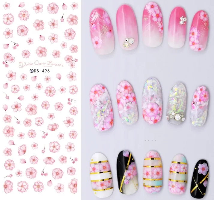 

Florals Patterns! Nails Art Manicure Water Decal Decorations Design Water Transfer Nail Sticker For Nails Tips Beauty