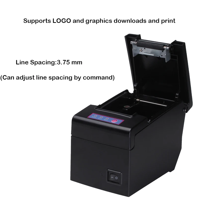 HSPOS-고품질 58mm Pos 영수증 프린터 usb 및 직렬 포트, 슈퍼마켓 지폐 인쇄 기계 E58US 용 직접 열 사용