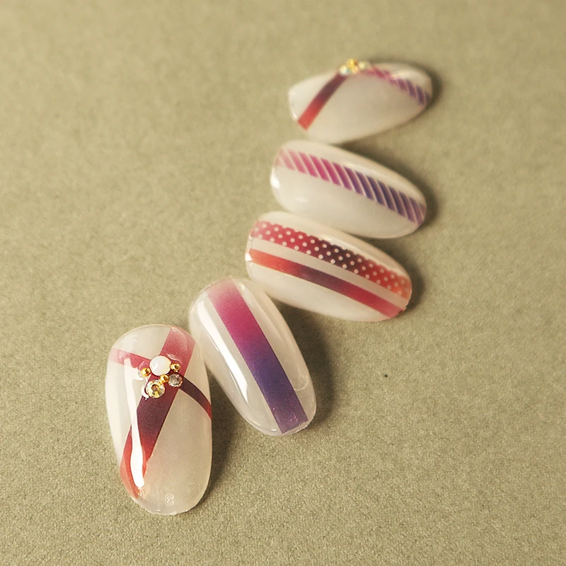 1 шт градиентные полосатые линии 3D наклейки для ногтей красочные линии клейкие наклейки для ногтей аксессуары для украшения ногтей