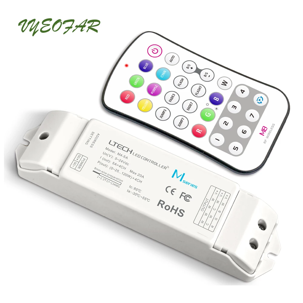 LTECH Led RGBW Strip Controller 12V Touch Panel Wireless 2.4GHz RF