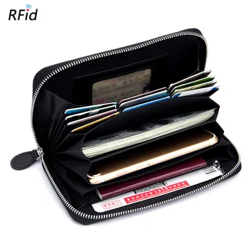 

Male Rfid anti-theft Protection Long Wallet Women Clutch Zip Coin Purses Credit Card Holder Men Phone Passport Case Money Bag