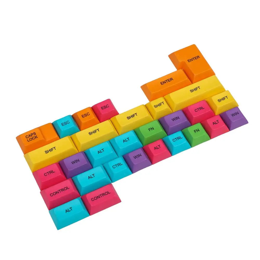 

DSA Profile PBT CMYK RGB White Modifiers 30 Keys Dye Sub Blank Keycaps For Cherry MX Mechanical Keyboard