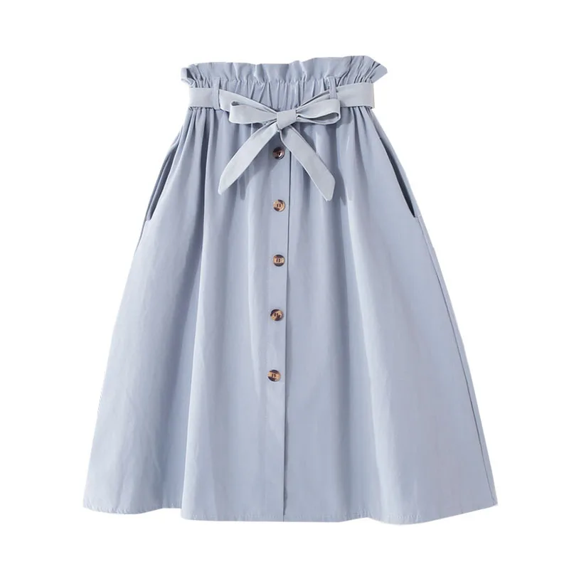 

2019 Autumn Women High Waist Long Skirts Lace-Up Waist Women Cotton Long Skirt Fashion Women White Skirts Jupe Femme Saia Faldas