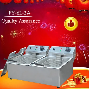 

1PC Commercial Electric Fryer Frying Machine high power deep fryer fast heating Stainless Steel Frying Machine Hot Sale