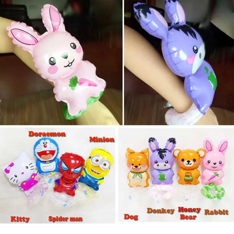

New Design ! Spider man Hello Kitty Shaped Foil Balloons party favor Inflated Cartoon Wrist Balloon Worn on the wrist 50pcs/lot