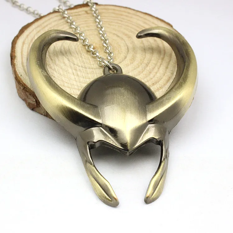 Movie Jewelry Vintage Marvel Age of Ultron Avengers Thor Loki Helmet Metal Pendant Necklace Jewellery - Super Comics Online IMG_0309