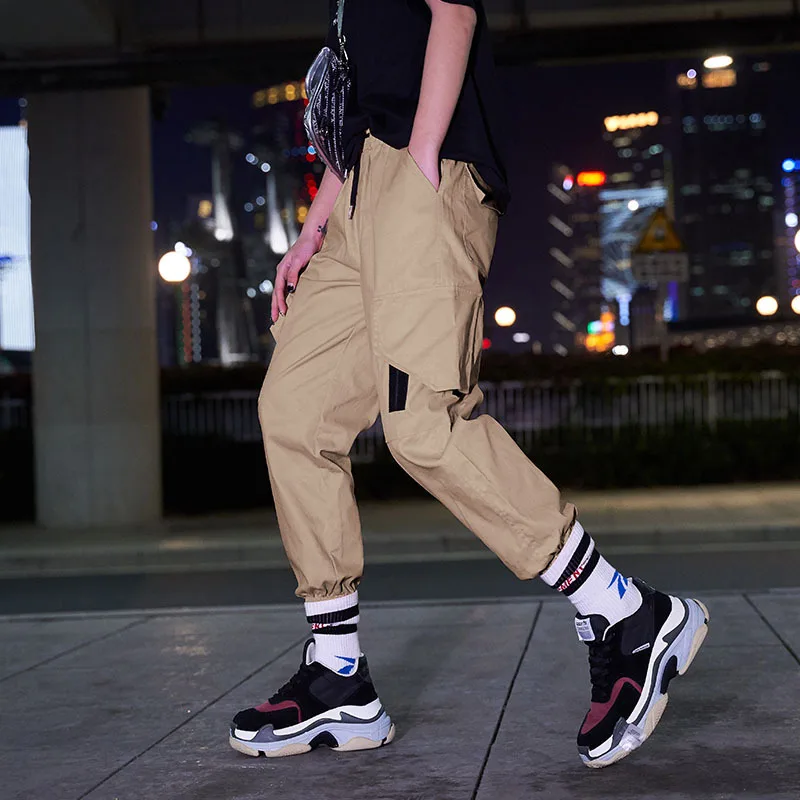 

cotton summer 2019 overalls female leisure sports pants hippie streetwear packet decoration trousers harem fashion sweatpants