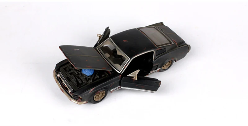 1/24 1967 Ford Mustang GT черная литая под давлением модель автомобиля игрушечная машинка Игрушки для мальчиков детские подарки коллекции дисплеев