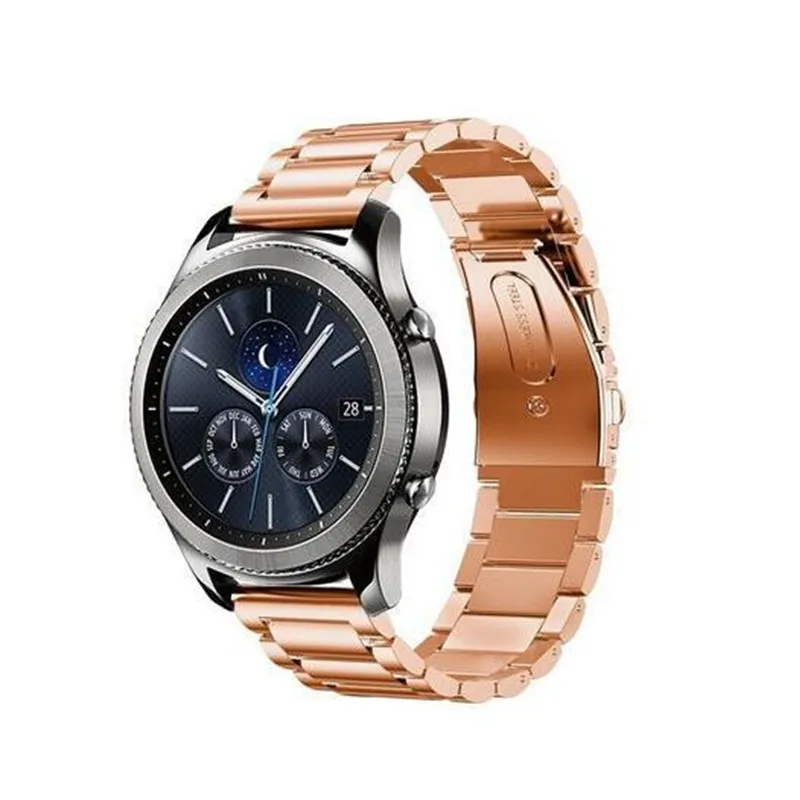Ремешок из нержавеющей стали для samsung gear S3 Frontier Galaxy Watch 46 мм 42 мм Классический 22 мм ремешок для часов браслет ремень amazfit bip ремень - Цвет ремешка: rose gold