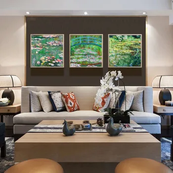 

European-style Decorative Painting Modern Minimalist American Triple Oil Painting Dining Room Corridor Mural Home Decorating