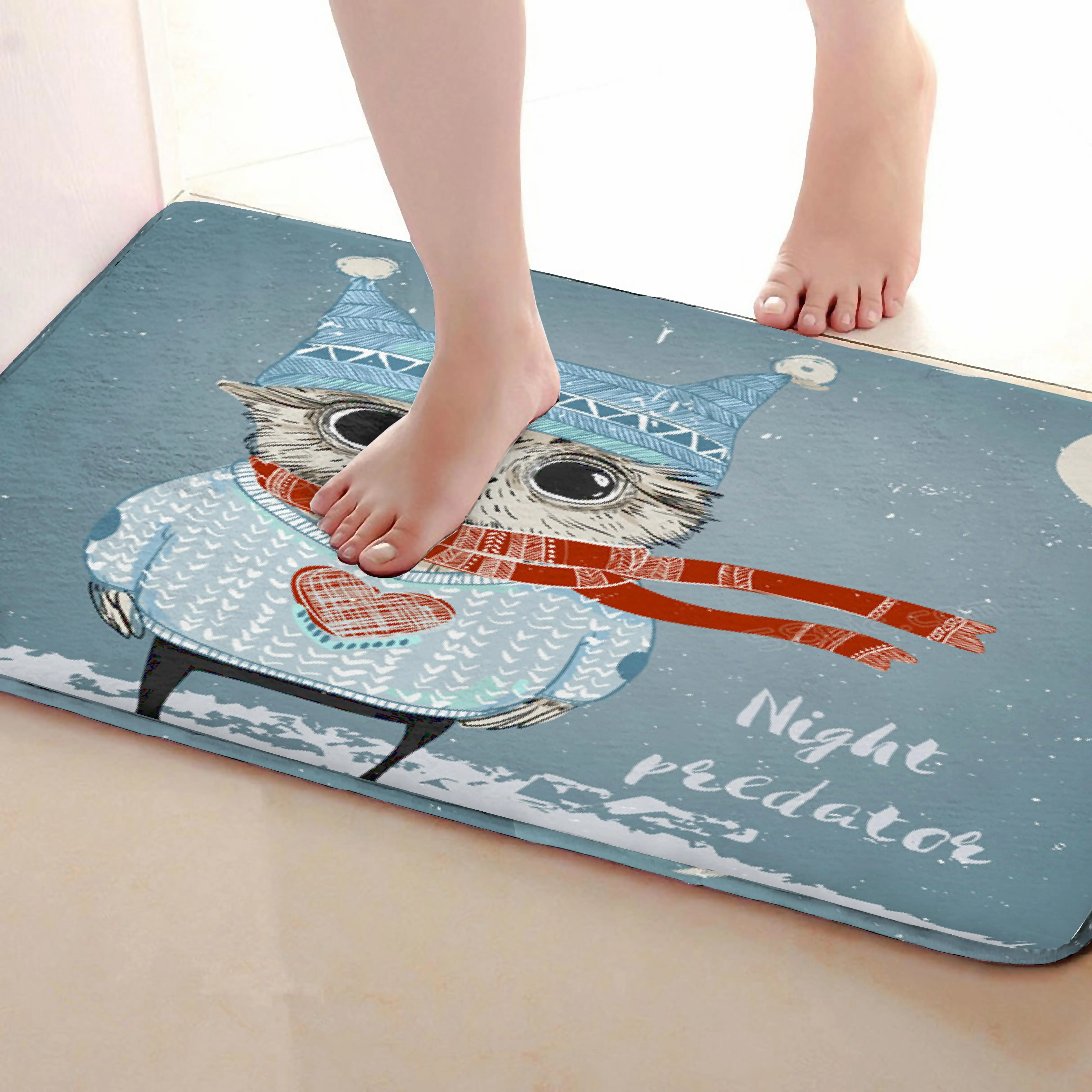 Сова стиль Коврики для улицы, смешной Противоскользящий коврик для ванной, дверные коврики, дверные коврики под входную дверь