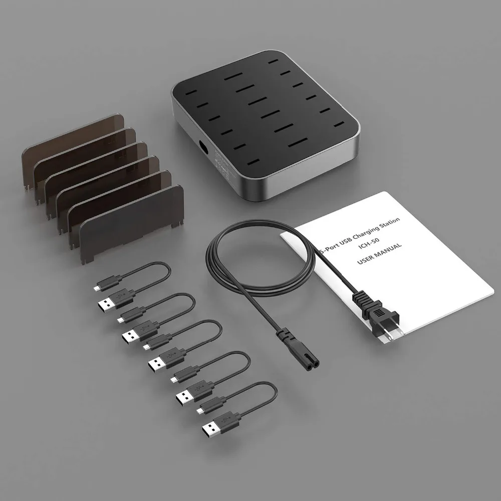 Док станция для зарядки с 5 портами SeenDa док USB держателем настольное зарядное