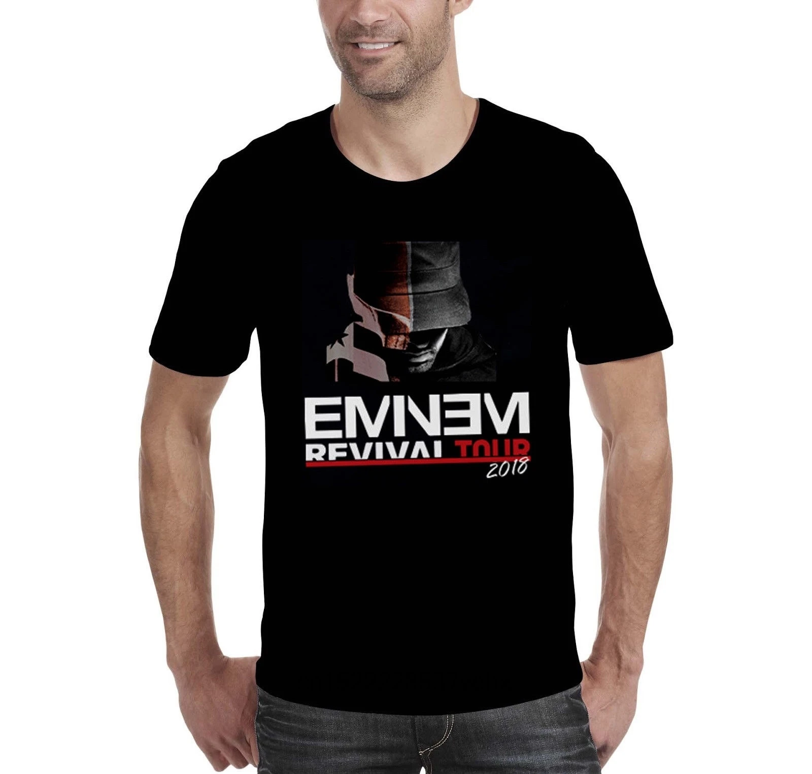 

Eminem Revival Tour 2018 T-shirt Slim Shady Stadium Concert Shirt Size S to 3xl Hot Rap Rapper Streetwear Tee T Shirt