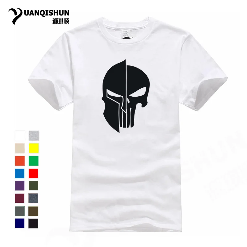 

Funny Punisher Skull Sparta Helmet Cool T-shirt 2018 New Fashion Men Print T Shirt Casua Design Unisex Tshirt Hip Hop Street