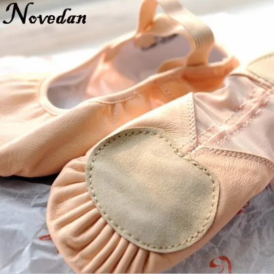Профессиональные Кожаные балетки; розовые тянущиеся тапочки на плоской подошве; Танцевальная обувь для сальсы и балета для девочек, детей, женщин