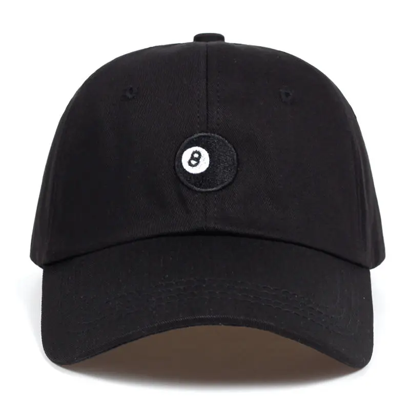 8 мяч-черный неструктурный папа шляпа Мода Бейсболка s Высокое качество Snapback хлопок% Кепка для гольфа шляпы Garros Casquette