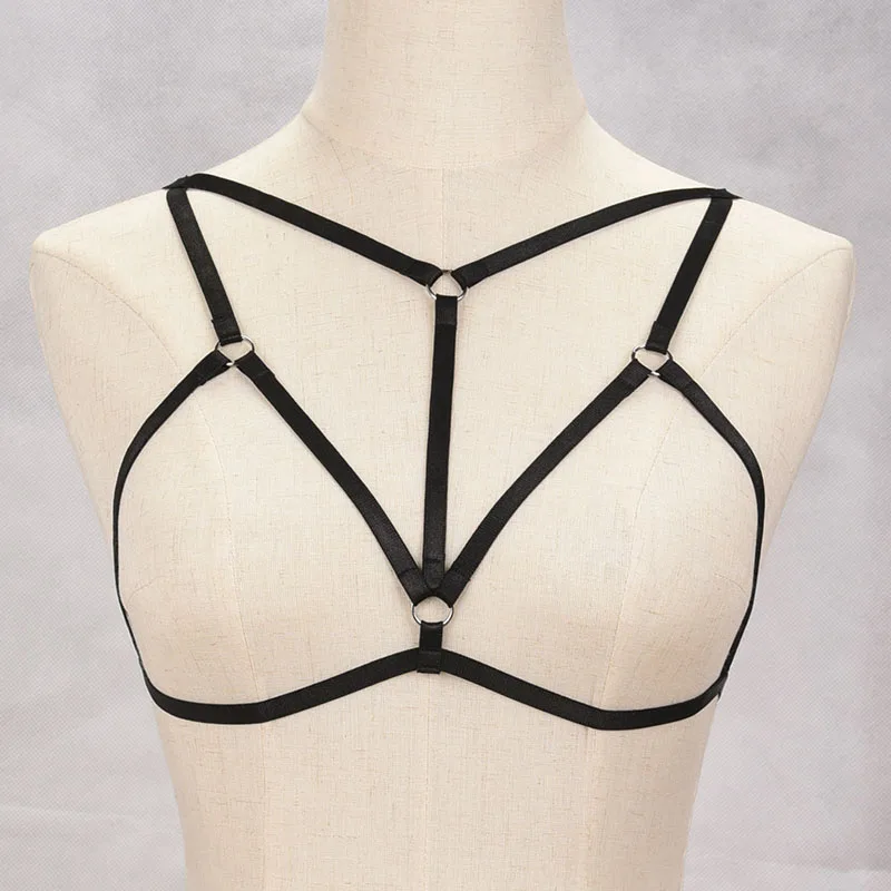 Sexy 90's Girl Gothic Lace Elastic Body Harness Bra Bandage body cage  harujuku fetish Cosplay Lace Body harness punk harness - AliExpress