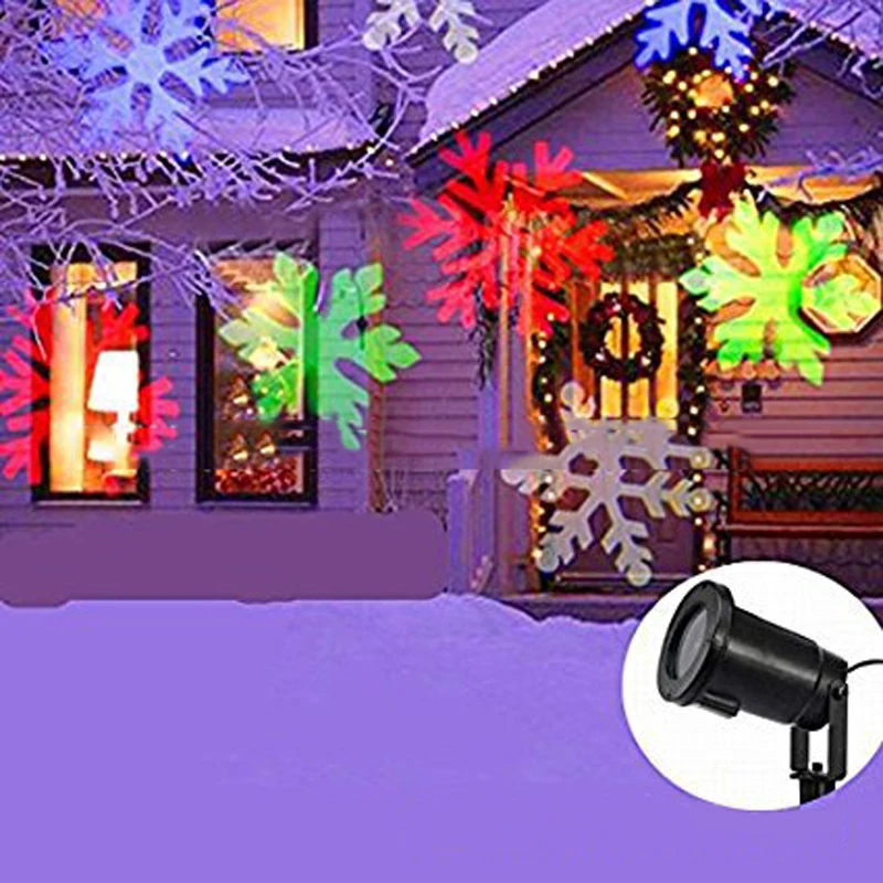 1set  Xmas Snowflake Moving Sparkling Laser Projector Star Light LED Landscape Lamp