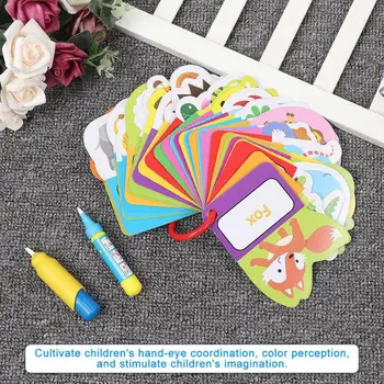 

Painting Drawing Book Animals Children Cognitive Early Learning Cards Magic Water Pens Drawing Doodle Toys educational