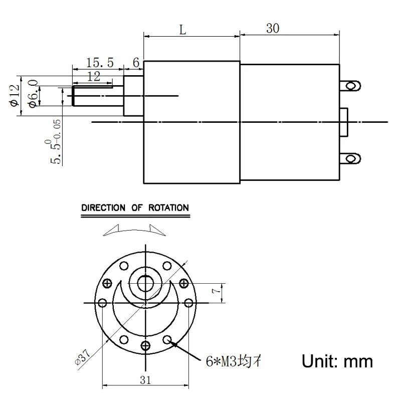 Bringsmart JGB37-3530 мотор-редуктор постоянного тока 12 Вольт 24 в коробка передач для игрушек интеллектуальное оборудование обратная металлическая Шестерня s мини электродвигатель