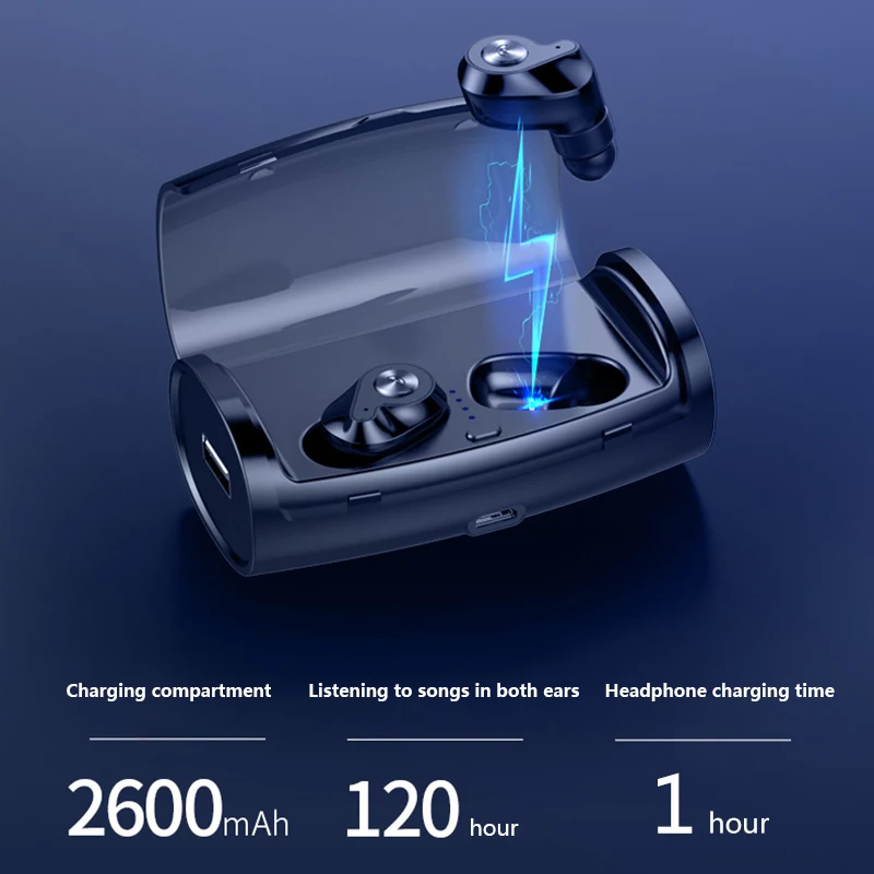

HATOSTEPED Bluetooth Earphone Wireless IPX5 Waterproof Earphones 2600 mAh Fone de ouvido Sports Headset Stereo Earbuds Earpieces