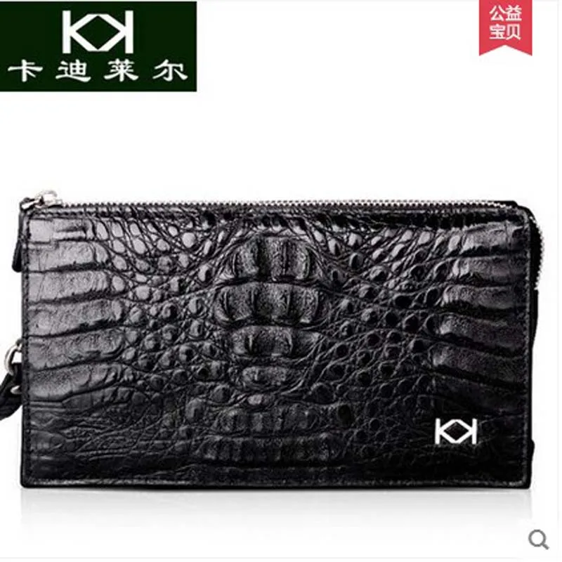 

KADILER 2018 new hot free shipping crocodile men bag men long wallet high-grade imported leather men bags men day clutches