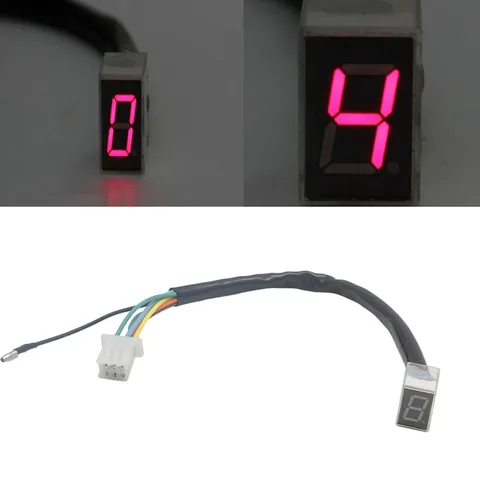 Line Modified Motorcycle LED Digital Gear Indicator Shift Lever Sensor- Red